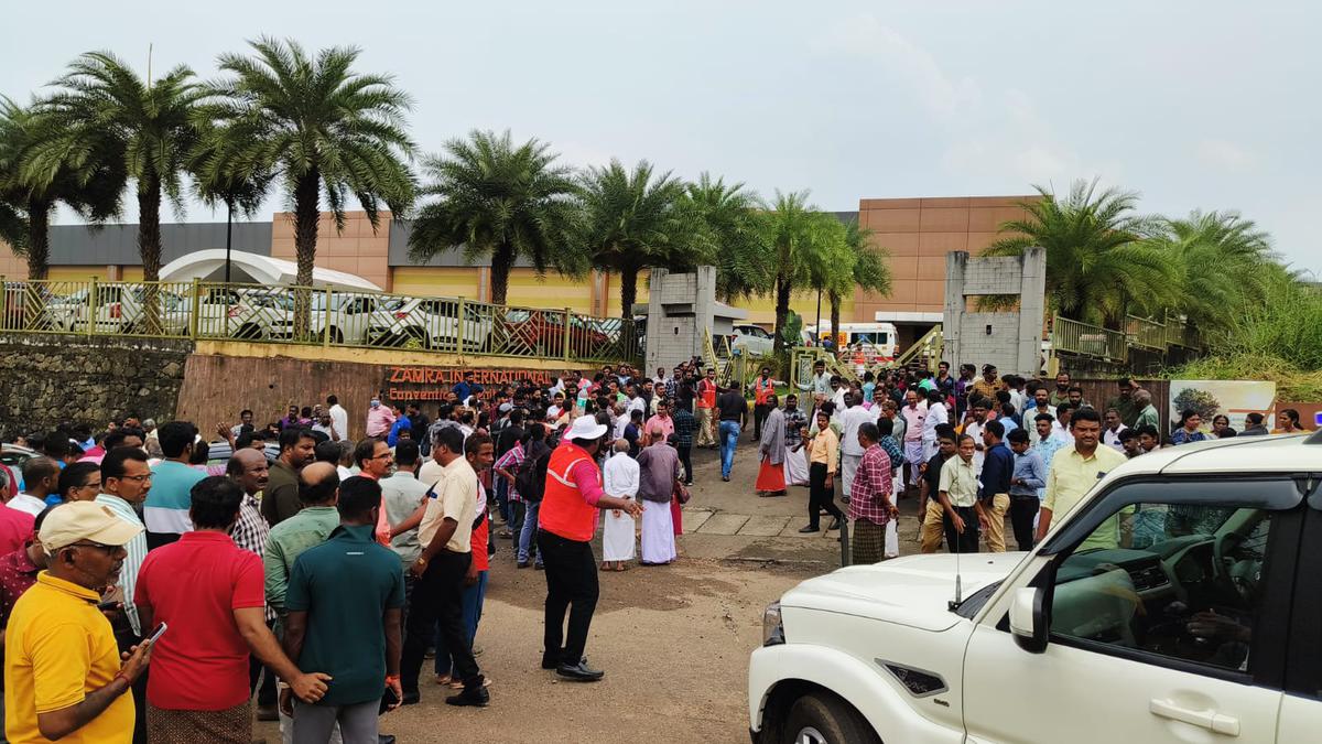 Crowds of people near the site