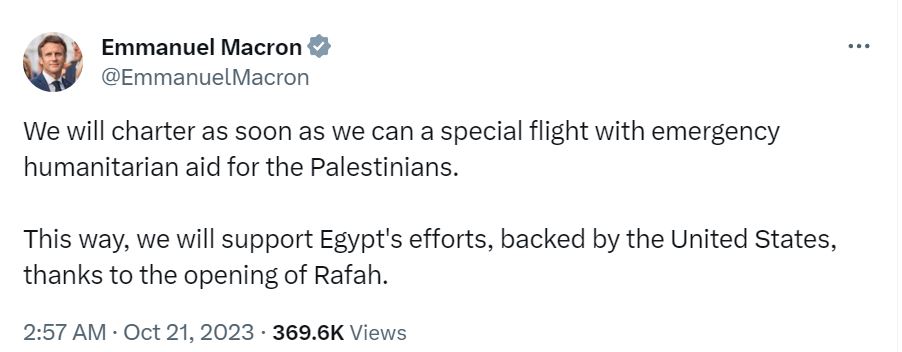 Tweet by Macron