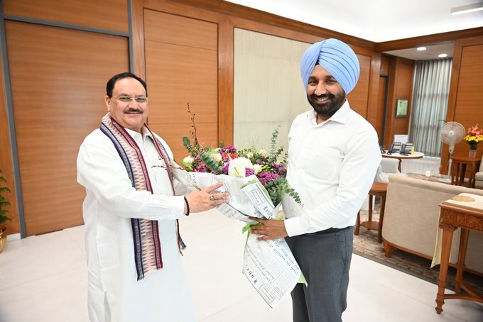 JP Nadda and Satnam Singh Sandhu